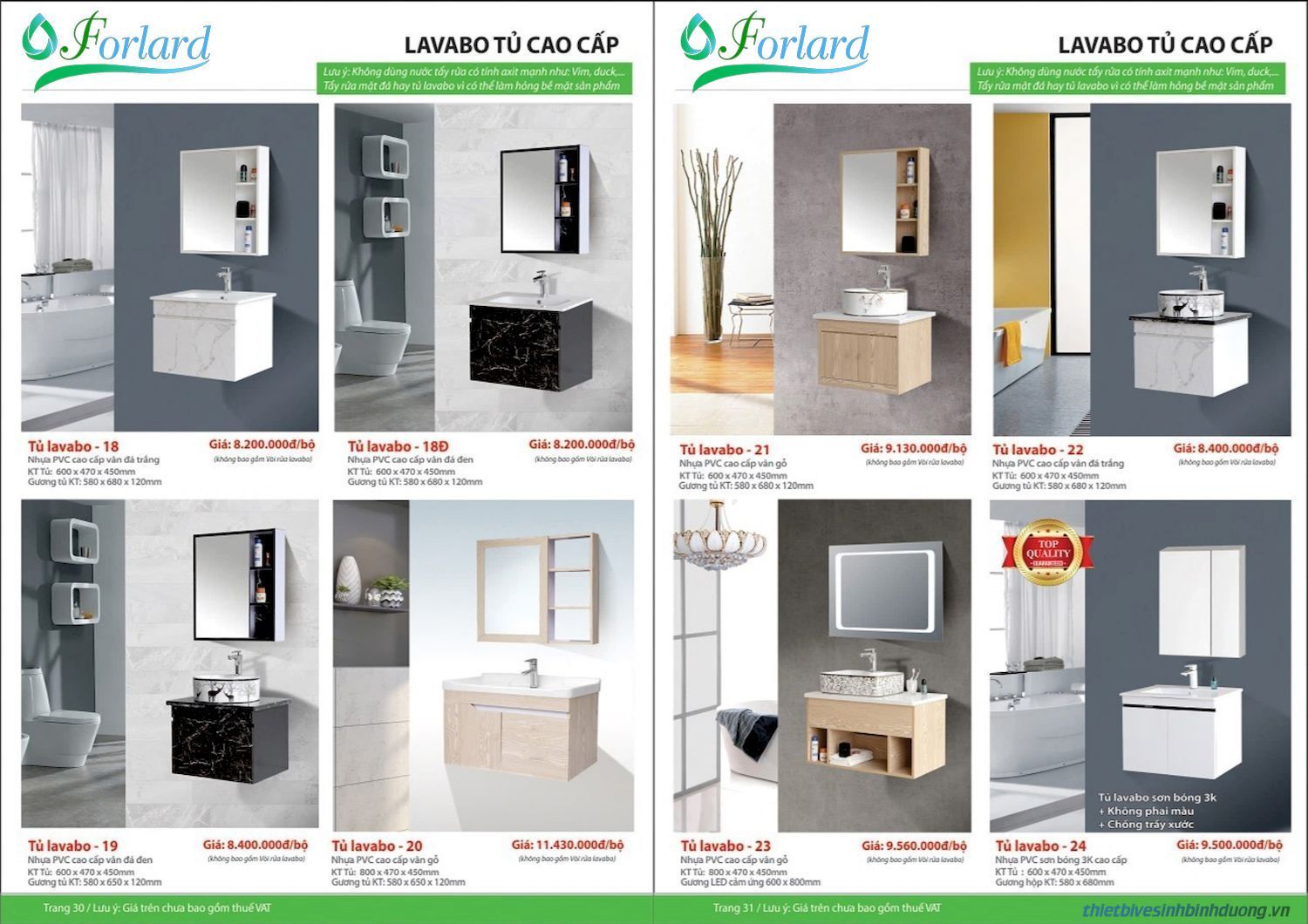 Thiết bị vệ sinh FORLARD Catalogue và Bảng giá mới nhất /Page 15